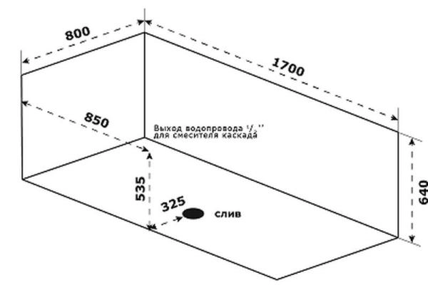 Ванна GOOD DOOR Мадрид 170х80 литьевой мрамор белый