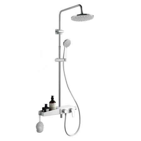 Душевая система AZARIO с поворотным изливом, хром/белый (AZ-801)
