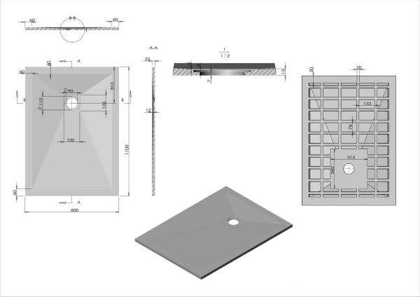 Поддон для душа Vincea из искусственного камня VST-4SR8011W, 1100*800*25, белый матовый