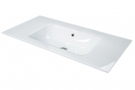 Столешница Boheme стекло 80см моноблок Жемчужный Белый Lucido 852-080-W Lucido