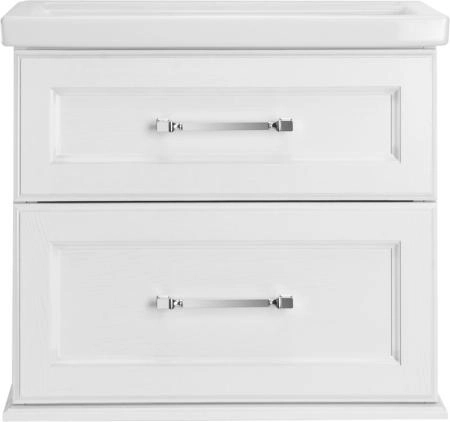 Тумба под раковину ASB-Woodline Венеция 70 Белый (патина серебро)