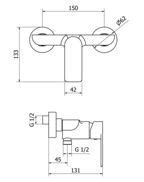 Смеситель CEZARES FURORE-DM-01-Cr для душа,хром