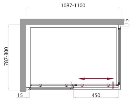 Душевой уголок BelBagno UNO 110x80 матовое стекло 5 мм профиль хром UNO-AH-1-110/80-P-Cr