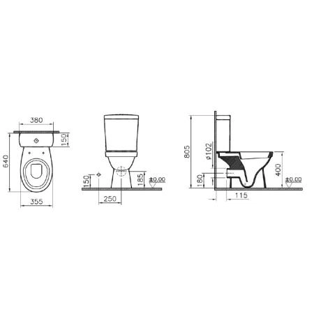 Унитаз Norm Eisberg 9844B099-7201 сиденье термопласт/микролифт, 3/6 л,универсальный выпуск