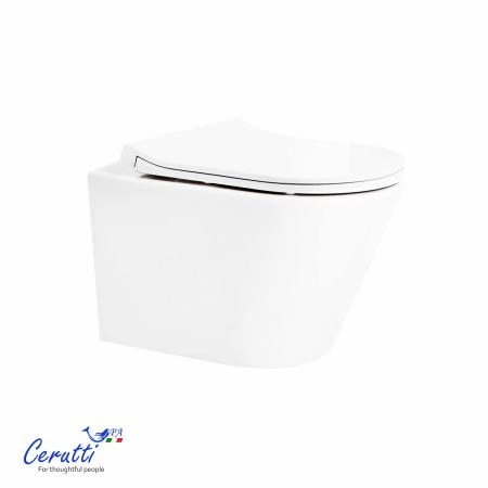 Унитаз подвесной CeruttiSPA ИРЕНЕО (IRENEO) Aria Tornado CT12148 безободковый (490х340х360)