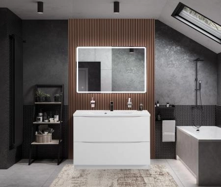 Раковина из искусственного мрамора, 1200x450x150 Белый BB1200/450-LV-MR-PR