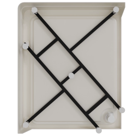 Поддон к душевому углу Дрим 90х110 (правое исполнение, прямоугольный поддон на раме-подставке с устройством слива)