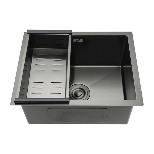 Кухонная мойка GAPPO GS5040-6 с коландером, оружейная сталь