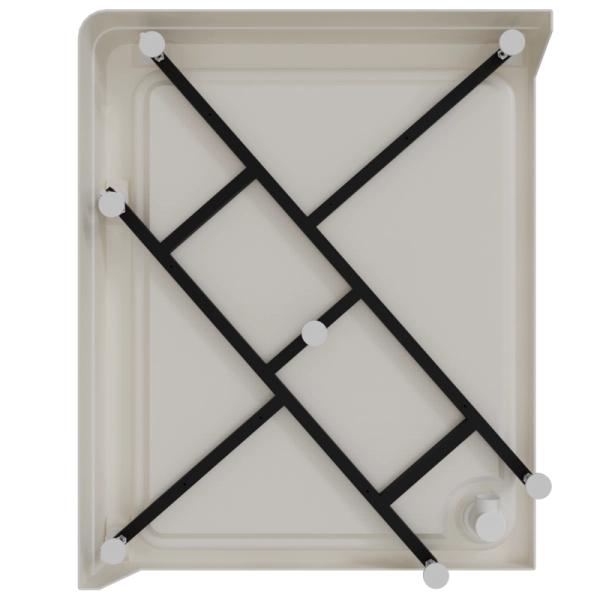 Поддон к душевому углу Дрим 90х110 (правое исполнение, прямоугольный поддон на раме-подставке с устройством слива)