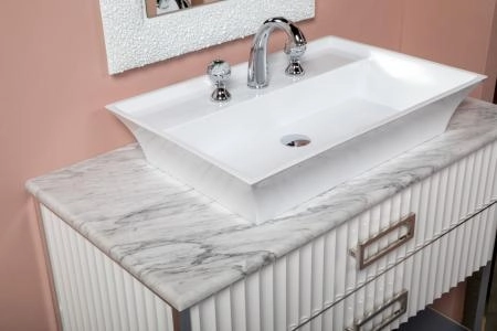 Тумба Boheme MONACO 100см h74см белая глянец + хром под раковину чашу 867-100-WCR