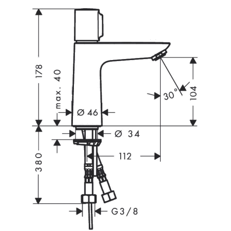 Hansgrohe Talis Select E Смеситель для раковины 240, однорычажный, с донным клапаном, цвет: хром