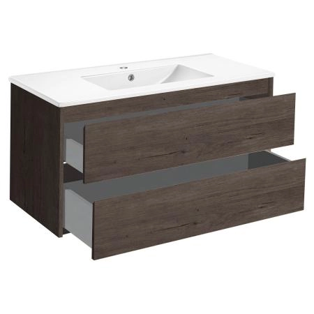Тумба под раковину Vincea Gio 100 подвесная, 2 выкатных ящика soft-close, R.Oak
