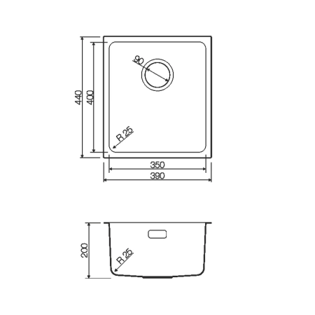 Кухонная мойка Omoikiri Notoro 39-GM 4993079, 390х440, вороненая сталь