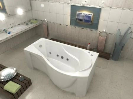 Ванна Bas Капри 170x80 с гидромассажным оборудованием FLAT правая