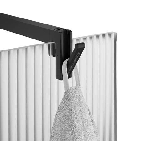 Душевая перегородка Kerama Marazzi CRISTALLO КРИСТАЛЛО CT.100.WI.BLK.M с рифленым стеклом, 100х210, матовый черный