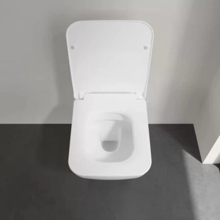Villeroy&Boch Venticello Унитаз 37.5х56х33см., подвесной, безободковый, в комплекте сиденье SlimSeat c микролифтом, CeramicPlus, цвет: альпийский белый