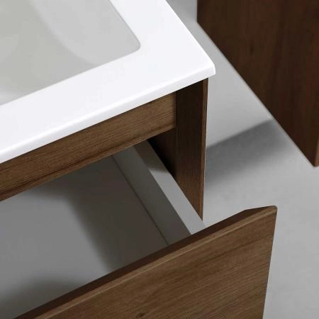 Тумба под раковину Vincea Luka 800 подвесная, 2 ящика soft-close, цвет T.Oak