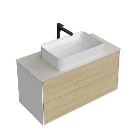 Тумба Plaza Modern/Плаза Модерн подвесная 100, нажимное открывание, 2 ящика, дуб виченца