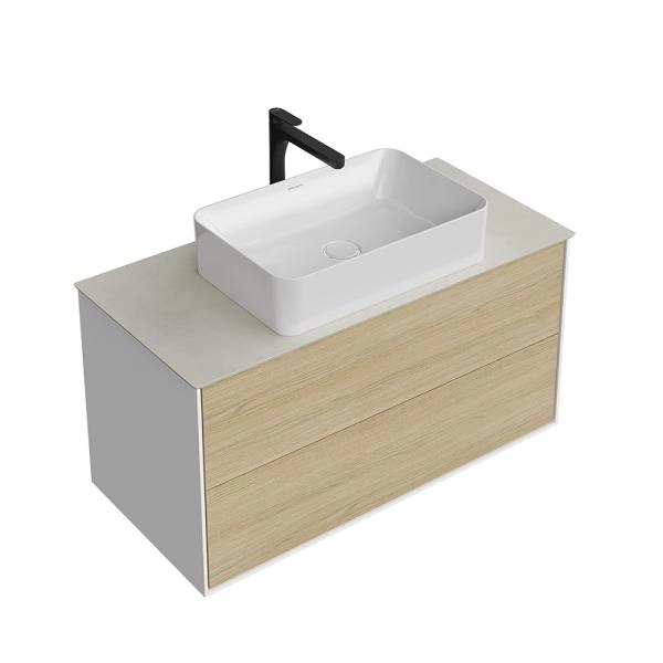 Тумба Plaza Modern/Плаза Модерн подвесная 100, нажимное открывание, 2 ящика, дуб виченца