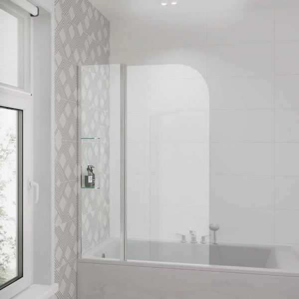 Шторка для ванны GROSSMAN GR-101 (150*100) алюминиевый профиль, стекло прозрачное 6мм