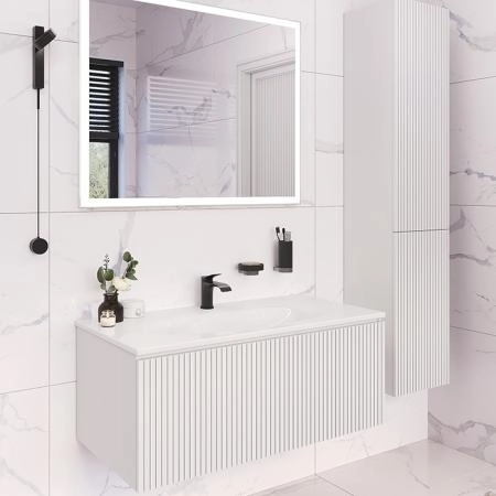 TW Shape комплект мебели, база с раковиной Kerasan 547001*1, 102х52см, с 1-м выдвиж. ящиком с механизмом push to open, цвет: белый матовый RAL9003