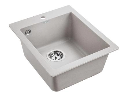 Мойка для кухни Paulmark LEER, PM104249-GR, серый, 415х490 мм