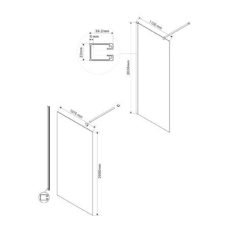 Душевая перегородка Vincea Walk-In VSW-1H110CL,1100*2000, хром, стекло прозрачное