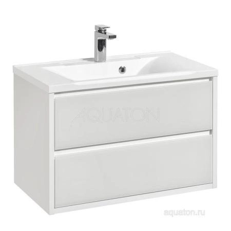Тумба под раковину AQUATON Римини 1A226701RN010 80 с ящиком, белый глянец