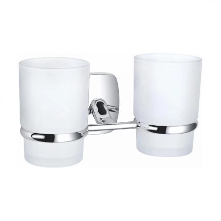 Два стакана для зубных щеток с держателем WONZON & WOGHAND PORTO, Хром (WW-1801)