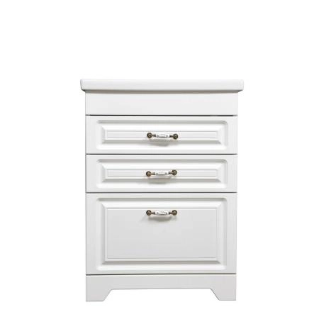 Тумба под умывальник Stella Polar Кармела 60, 3 ящ., ольха белая, Сомо 60