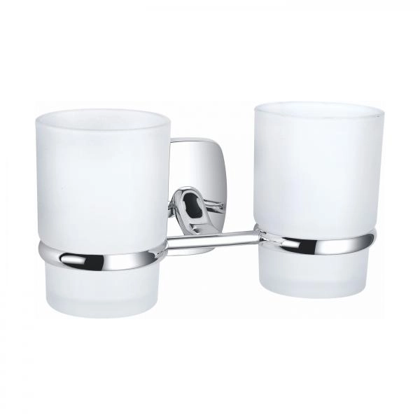 Два стакана для зубных щеток с держателем WONZON & WOGHAND PORTO, Хром (WW-1801)