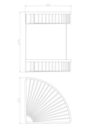 Полка для ванной 2-х ярусная WONZON & WOGHAND, Брашированное золото (WW-4128-BG)
