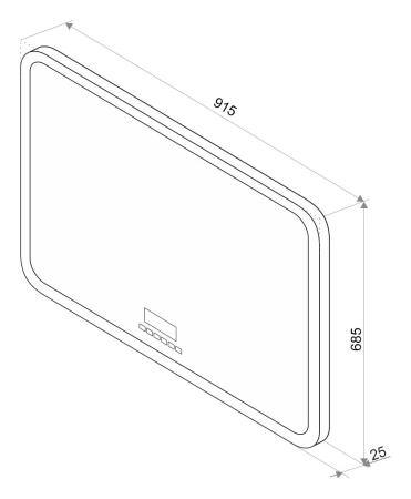 Зеркало Континент Demure LED 915х685 с многофункциональной панелью ЗЛП99