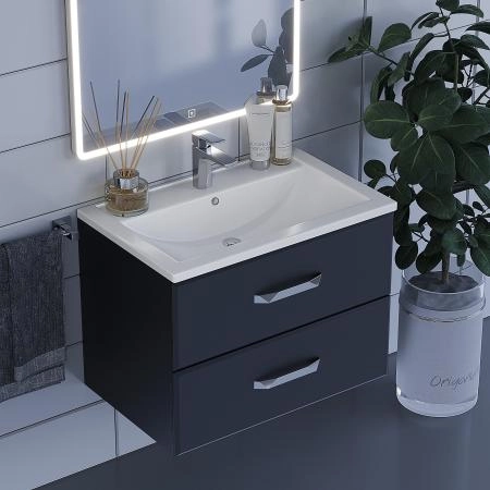 Тумба под раковину для ванной Uperwood Foster 70 см, подвесная, черная