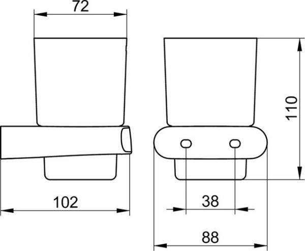 Держатель стакана KEUCO Elegance в комплекте с стаканом 11650019000 хром