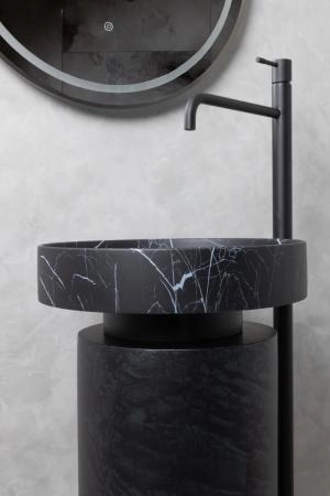Пьедестал для раковины Boheme SOLE Corian 300*720 Black Wood 801-Base-BWood