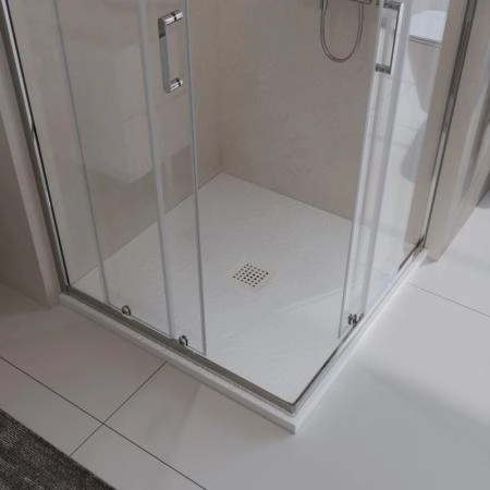Душевой поддон BelBagno 80x80 искусственный камень белый квадратный TRAY-MR-UNO-A-80-35-W-CR