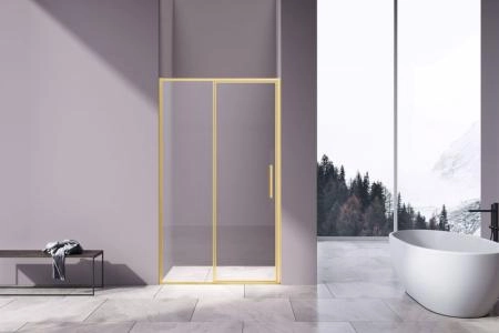 Душевая дверь Vincea Slim 8mm VDP-4SL120CLG, брашированное золото, стекло прозрачное