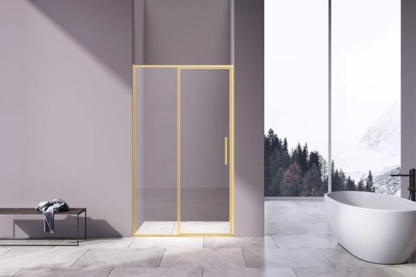 Душевая дверь Vincea Slim 8mm VDP-4SL120CLG, брашированное золото, стекло прозрачное