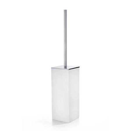 3SC Mood White Туалетный ёршик, напольный, композит Solid Surface, цвет: белый матовый/хром