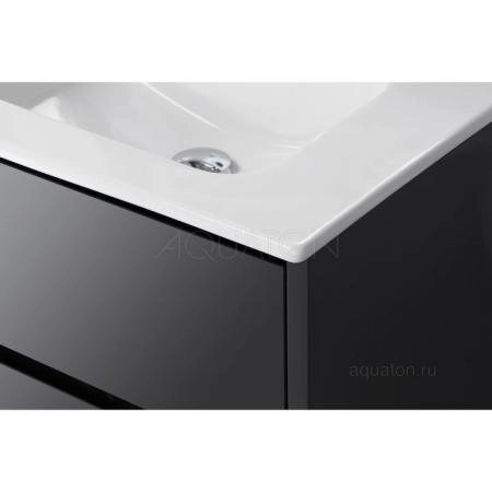 Тумба под раковину Aquaton Римини 1A226601RN950 60 с ящиком черный глянец