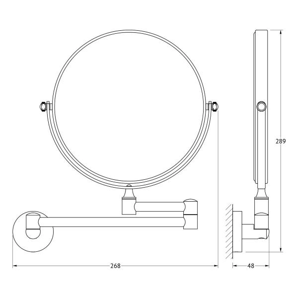 Косметическое зеркало двустороннее x2  ARTWELLE Harmonie HAR 056 хром