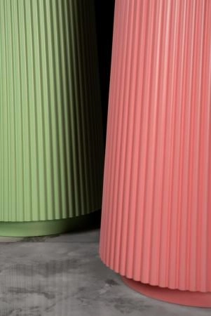 Раковина напольная Boheme рифленая Corian 480*480*850 LIGHT PINK (роза) 801-Torre-LP