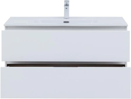 Тумба под раковину Aquanet Алвита New 100 2 ящика, белый матовый