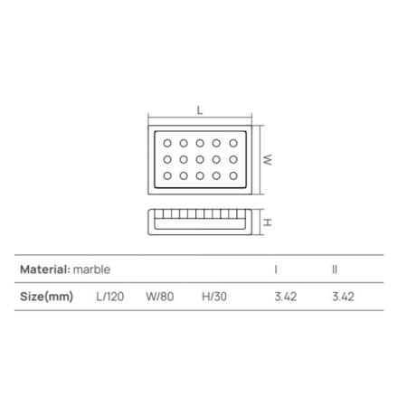 Dea Design Marble Мыльница настольная, 8х3хh13см., из мрамора, цвет: Statuario White