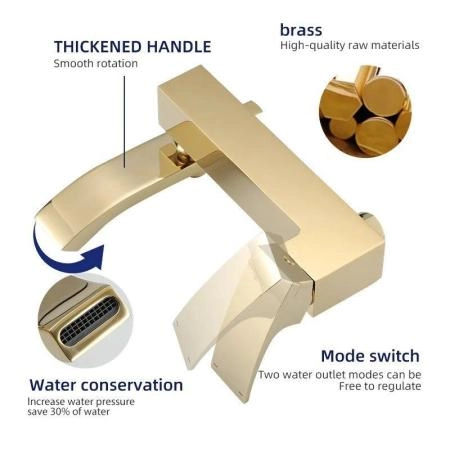 Смеситель Gappo G3207-3 для ванны  золото