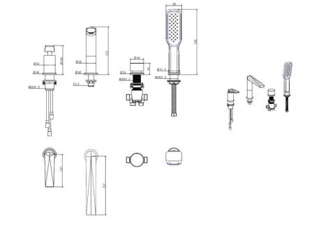 Смеситель врезной на борт ванны Boheme VENTURO Shine Gun Metall 370-SGM