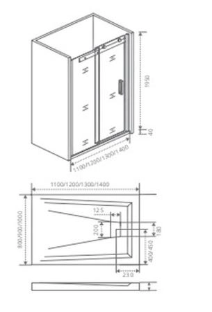 Душевая дверь GOOD DOOR ALTAIR WTW-130-C-CH 130 прозрачное