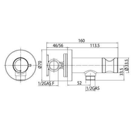 Гигиенический душ Bossini Paloma Brass E37005B.070 со смесителем, никель