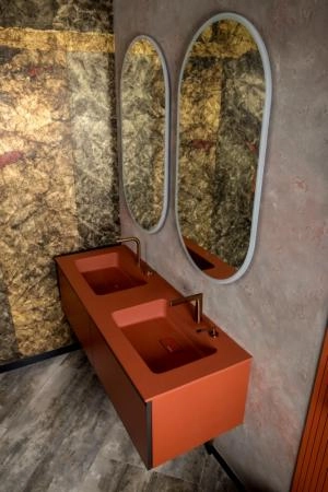 QUATRO 140 раковина-моноблок Boheme TERRACOTTA (двойная) 1410*520*157 акрил 793-140-2-T